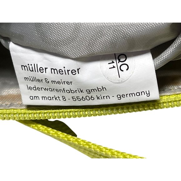 Müller & Meirer Yellow Nylon Crossbody Bag W/ Adjustable Strap & Zipper Pockets - Picture 5 of 9